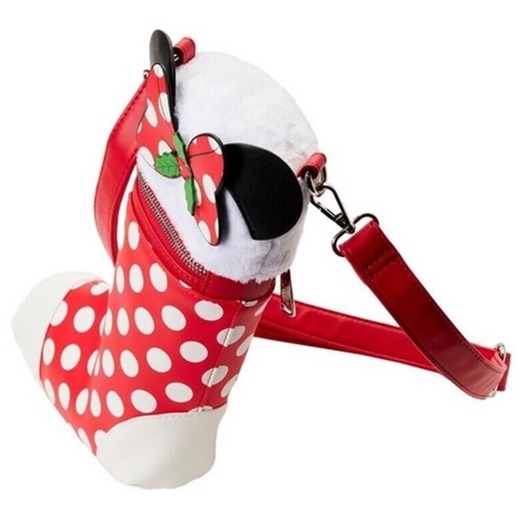 Loungefly Disney Minnie Mouse Stocking Crossbody Bag - Picture 2 of 3